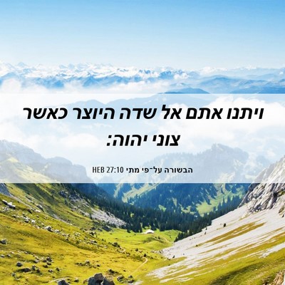 Picture 06 - הבשורה על־פי מתי 27:10 HEB - ויתנו אתם אל שדה היוצר כאשר - Bible Verse Picture