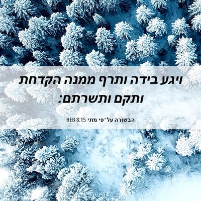 Picture 06 - הבשורה על־פי מתי 8:15 HEB - ויגע בידה ותרף ממנה הקדחת - Bible Verse Picture