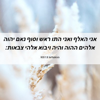 Picture 06 - ההתגלות 1:8 HEB - אני האלף ואני התו ראש וסוף - Bible Verse Picture
