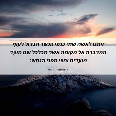 Picture 06 - ההתגלות 12:14 HEB - ויתנו לאשה שתי כנפי הנשר - Bible Verse Picture