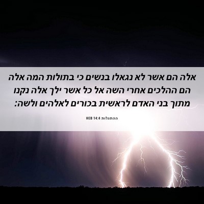 Picture 06 - ההתגלות 14:4 HEB - אלה הם אשר לא נגאלו בנשים - Bible Verse Picture