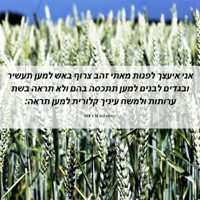 Picture 06 - ההתגלות 3:18 HEB - אני איעצך לפנות מאתי זהב - Bible Verse Picture