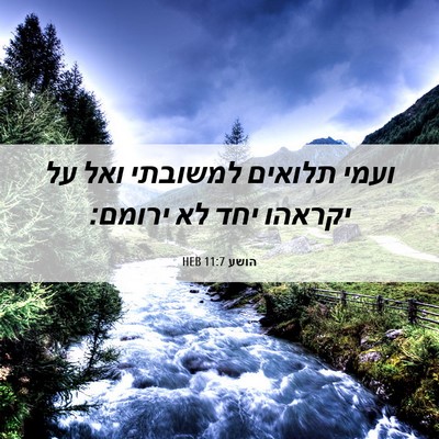 Picture 06 - הושע 11:7 HEB - ועמי תלואים למשובתי ואל על - Bible Verse Picture