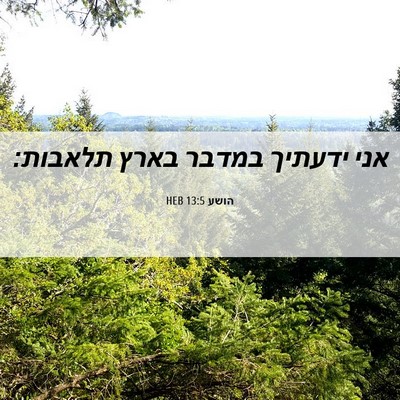Picture 06 - הושע 13:5 HEB - אני ידעתיך במדבר בארץ - Bible Verse Picture