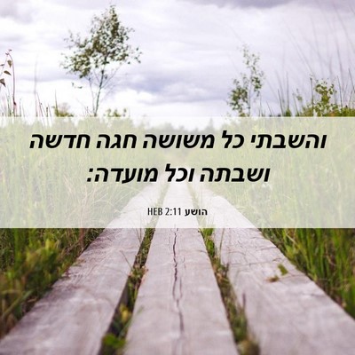Picture 06 - הושע 2:11 HEB - והשבתי כל משושה חגה חדשה - Bible Verse Picture