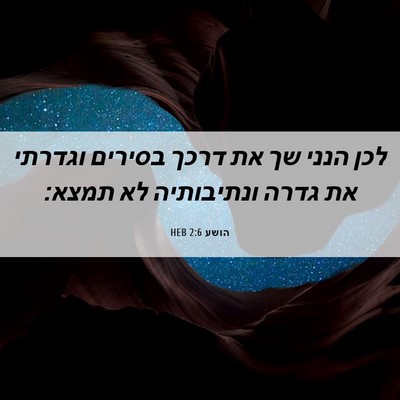 Picture 06 - הושע 2:6 HEB - לכן הנני שך את דרכך בסירים - Bible Verse Picture