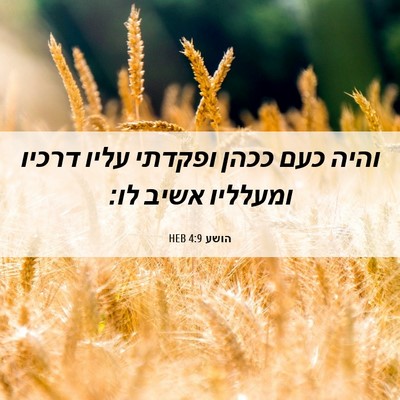 Picture 06 - הושע 4:9 HEB - והיה כעם ככהן ופקדתי עליו - Bible Verse Picture
