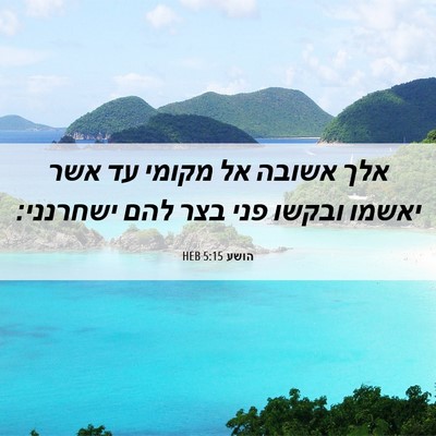 Picture 06 - הושע 5:15 HEB - אלך אשובה אל מקומי עד אשר - Bible Verse Picture