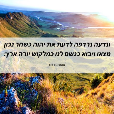 Picture 06 - הושע 6:3 HEB - ונדעה נרדפה לדעת את יהוה - Bible Verse Picture