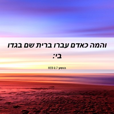 Picture 06 - הושע 6:7 HEB - והמה כאדם עברו ברית שם בגדו - Bible Verse Picture