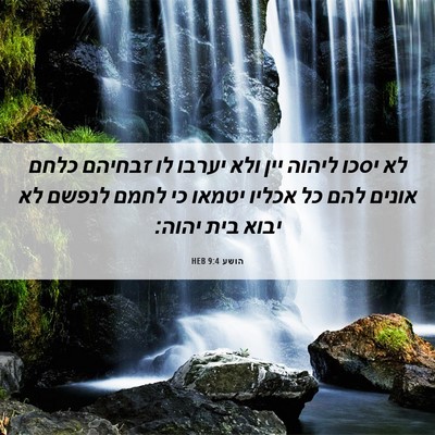 Picture 06 - הושע 9:4 HEB - לא יסכו ליהוה יין ולא יערבו - Bible Verse Picture