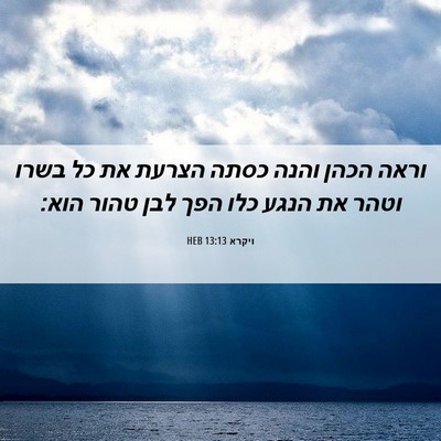 Picture 06 - ויקרא 13:13 HEB - וראה הכהן והנה כסתה הצרעת - Bible Verse Picture