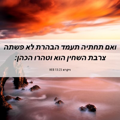 Picture 06 - ויקרא 13:23 HEB - ואם תחתיה תעמד הבהרת לא - Bible Verse Picture