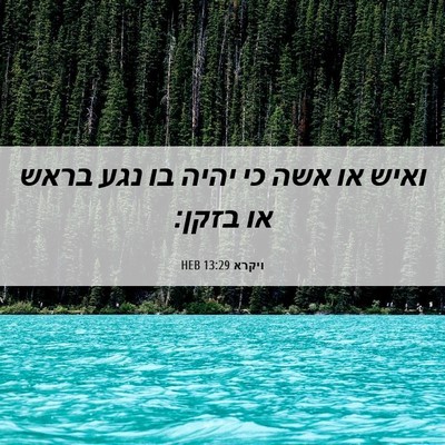 Picture 06 - ויקרא 13:29 HEB - ואיש או אשה כי יהיה בו נגע - Bible Verse Picture
