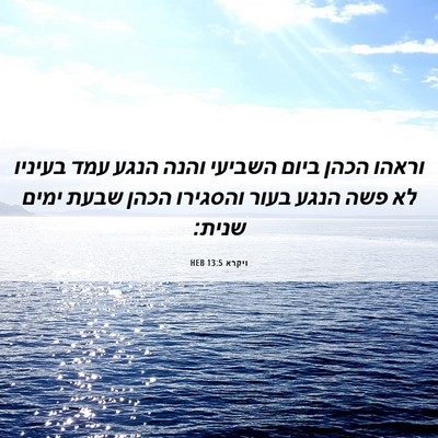 Picture 06 - ויקרא 13:5 HEB - וראהו הכהן ביום השביעי - Bible Verse Picture