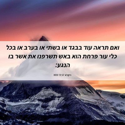 Picture 06 - ויקרא 13:57 HEB - ואם תראה עוד בבגד או בשתי - Bible Verse Picture
