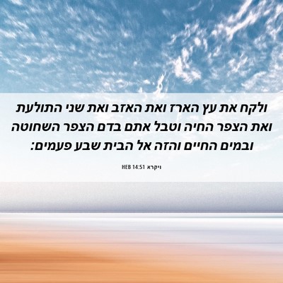 Picture 06 - ויקרא 14:51 HEB - ולקח את עץ הארז ואת האזב - Bible Verse Picture