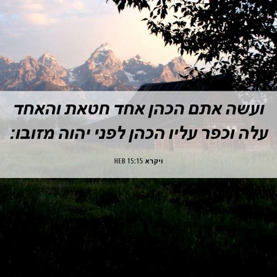 Picture 06 - ויקרא 15:15 HEB - ועשה אתם הכהן אחד חטאת - Bible Verse Picture