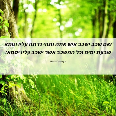 Picture 06 - ויקרא 15:24 HEB - ואם שכב ישכב איש אתה ותהי - Bible Verse Picture