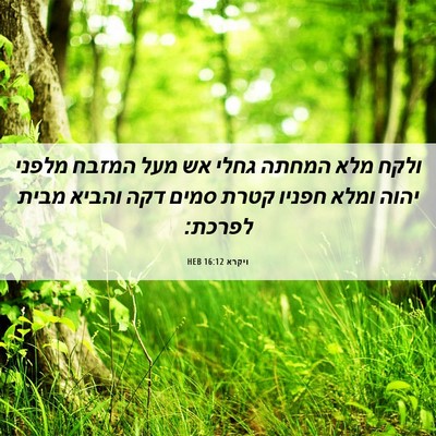 Picture 06 - ויקרא 16:12 HEB - ולקח מלא המחתה גחלי אש מעל - Bible Verse Picture