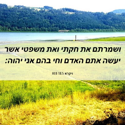Picture 06 - ויקרא 18:5 HEB - ושמרתם את חקתי ואת משפטי - Bible Verse Picture
