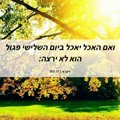 Picture 06 - ויקרא 19:7 HEB - ואם האכל יאכל ביום השלישי - Bible Verse Picture