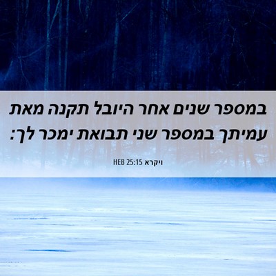 Picture 06 - ויקרא 25:15 HEB - במספר שנים אחר היובל תקנה - Bible Verse Picture