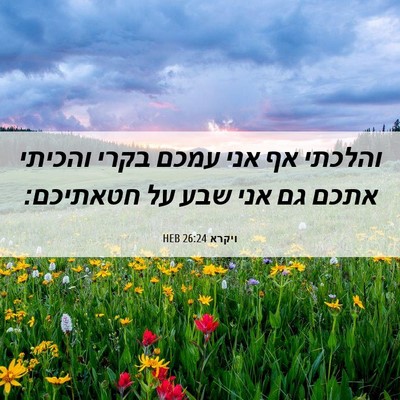 Picture 06 - ויקרא 26:24 HEB - והלכתי אף אני עמכם בקרי - Bible Verse Picture