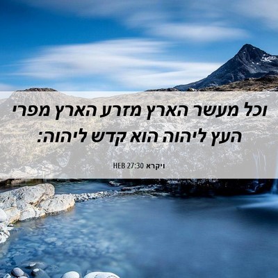 Picture 06 - ויקרא 27:30 HEB - וכל מעשר הארץ מזרע הארץ - Bible Verse Picture