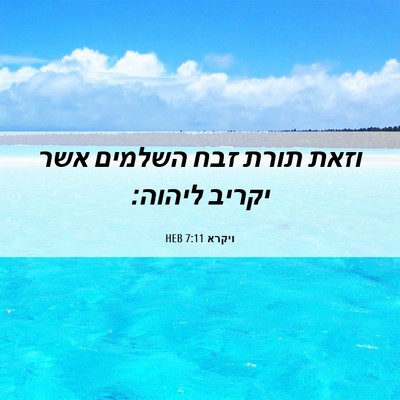 Picture 06 - ויקרא 7:11 HEB - וזאת תורת זבח השלמים אשר - Bible Verse Picture