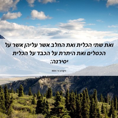 Picture 06 - ויקרא 7:4 HEB - ואת שתי הכלית ואת החלב אשר - Bible Verse Picture