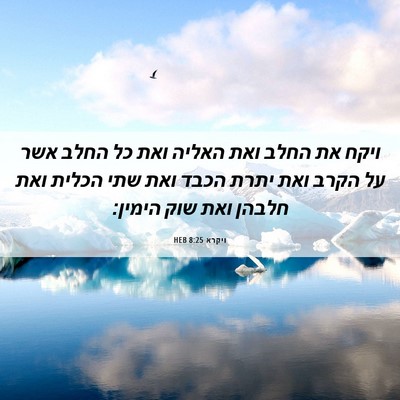 Picture 06 - ויקרא 8:25 HEB - ויקח את החלב ואת האליה ואת - Bible Verse Picture