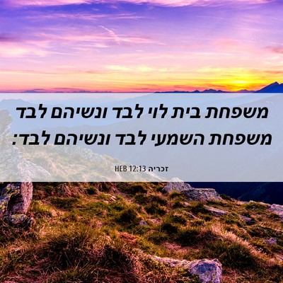 Picture 06 - זכריה 12:13 HEB - משפחת בית לוי לבד ונשיהם - Bible Verse Picture