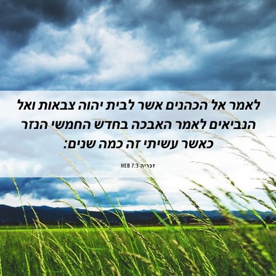 Picture 06 - זכריה 7:3 HEB - לאמר אל הכהנים אשר לבית - Bible Verse Picture