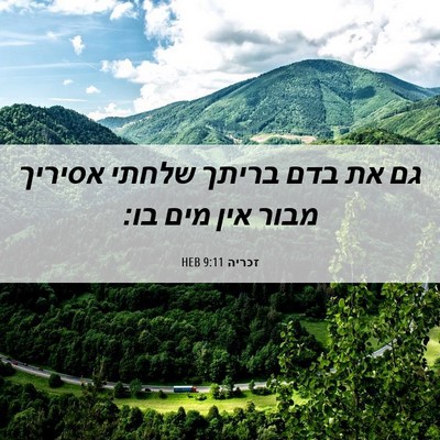 Picture 06 - זכריה 9:11 HEB - גם את בדם בריתך שלחתי - Bible Verse Picture