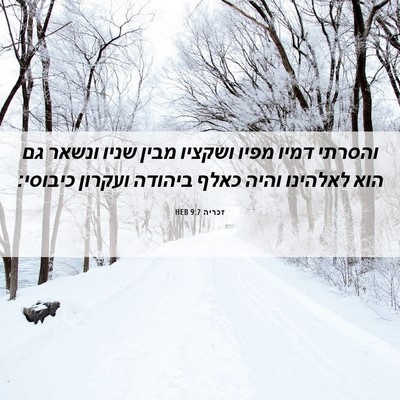 Picture 06 - זכריה 9:7 HEB - והסרתי דמיו מפיו ושקציו - Bible Verse Picture