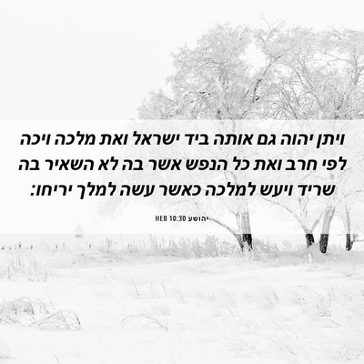 Picture 06 - יהושע 10:30 HEB - ויתן יהוה גם אותה ביד ישראל - Bible Verse Picture