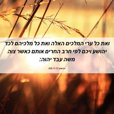 Picture 06 - יהושע 11:12 HEB - ואת כל ערי המלכים האלה ואת - Bible Verse Picture