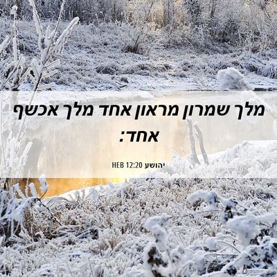 Picture 06 - יהושע 12:20 HEB - מלך שמרון מראון אחד מלך - Bible Verse Picture