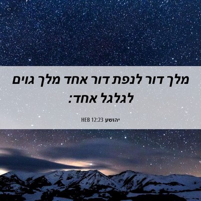 Picture 06 - יהושע 12:23 HEB - מלך דור לנפת דור אחד מלך - Bible Verse Picture