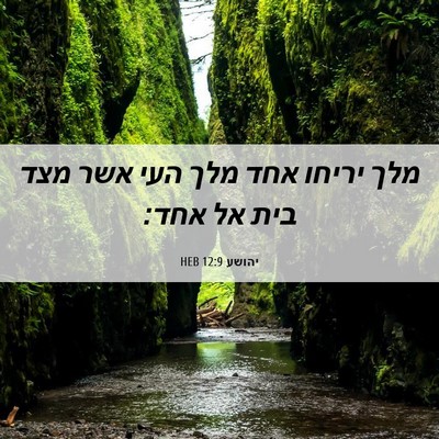 Picture 06 - יהושע 12:9 HEB - מלך יריחו אחד מלך העי אשר - Bible Verse Picture