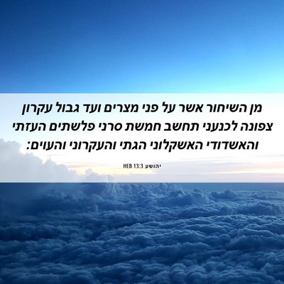 Picture 06 - יהושע 13:3 HEB - מן השיחור אשר על פני מצרים - Bible Verse Picture