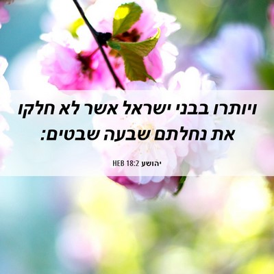 Picture 06 - יהושע 18:2 HEB - ויותרו בבני ישראל אשר לא - Bible Verse Picture