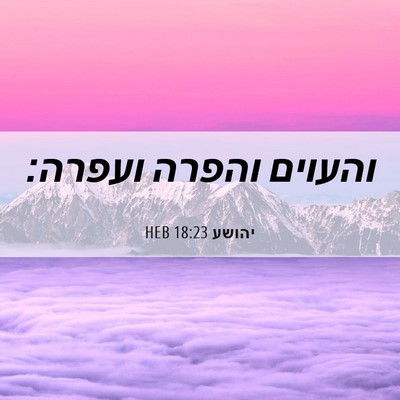 Picture 06 - יהושע 18:23 HEB - והעוים והפרה - Bible Verse Picture