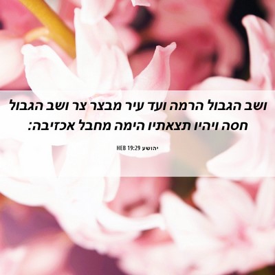 Picture 06 - יהושע 19:29 HEB - ושב הגבול הרמה ועד עיר מבצר - Bible Verse Picture