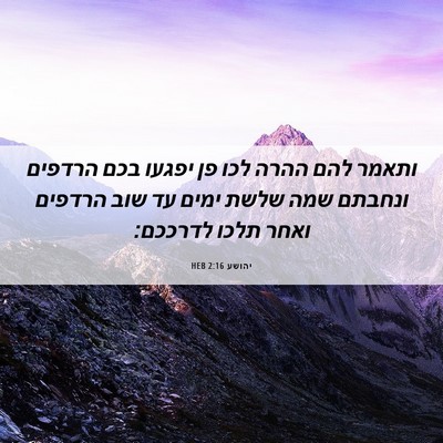 Picture 06 - יהושע 2:16 HEB - ותאמר להם ההרה לכו פן יפגעו - Bible Verse Picture