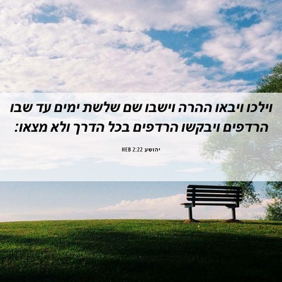 Picture 06 - יהושע 2:22 HEB - וילכו ויבאו ההרה וישבו שם - Bible Verse Picture
