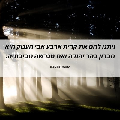 Picture 06 - יהושע 21:11 HEB - ויתנו להם את קרית ארבע אבי - Bible Verse Picture