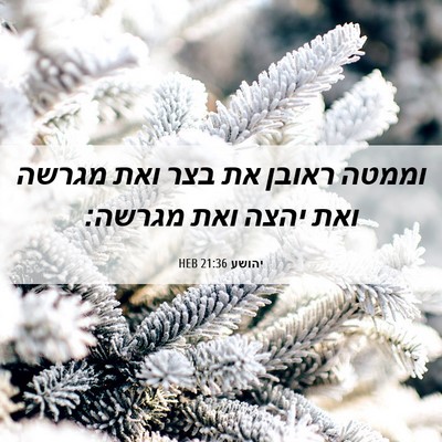 Picture 06 - יהושע 21:36 HEB - וממטה ראובן את בצר ואת - Bible Verse Picture
