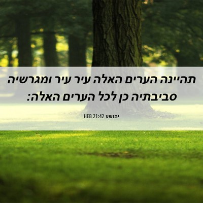 Picture 06 - יהושע 21:42 HEB - תהיינה הערים האלה עיר עיר - Bible Verse Picture